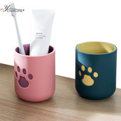 OYOURLIFE jauka karikatūra zobu birstes krūze Pārnēsājama videi draudzīga ceļojumu krūze Mājas bērniem Pāri Zobu birstes krūze Vannas istabas piederumi