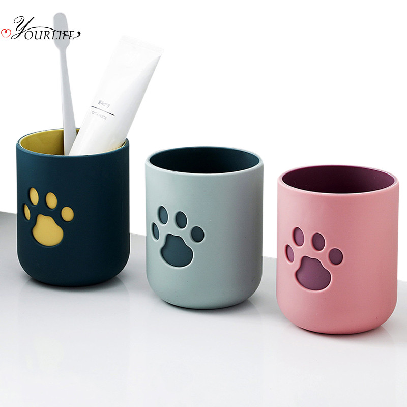 OYOURLIFE jauka karikatūra zobu birstes krūze Pārnēsājama videi draudzīga ceļojumu krūze Mājas bērniem Pāri Zobu birstes krūze Vannas istabas piederumi