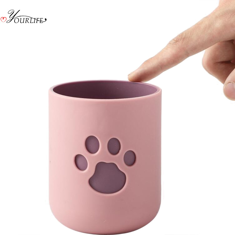 OYOURLIFE jauka karikatūra zobu birstes krūze Pārnēsājama videi draudzīga ceļojumu krūze Mājas bērniem Pāri Zobu birstes krūze Vannas istabas piederumi