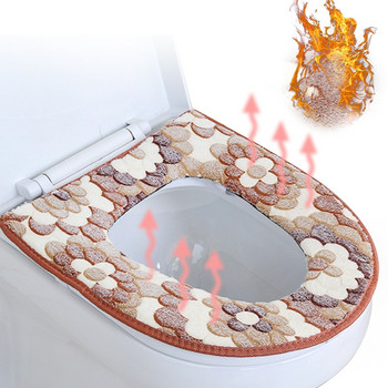 Универсална подложка за тоалетна Аксесоари за баня Мека подложка за тоалетна от коралово руно Топла зимна подложка за тоалетна седалка Подложка за тоалетна миеща се