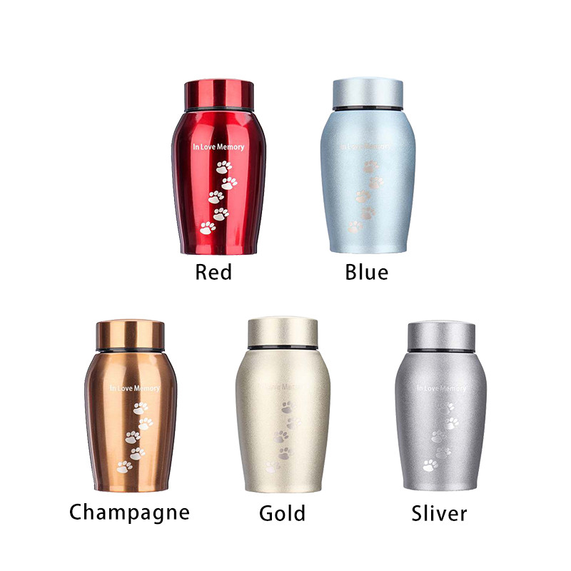 250 ml Urne od nehrđajućeg čelika za kućne ljubimce za pse, mačke, ptice, pepeo, kovčeg za uspomene, kolumbarijska urna, spomen urna za kremiranje