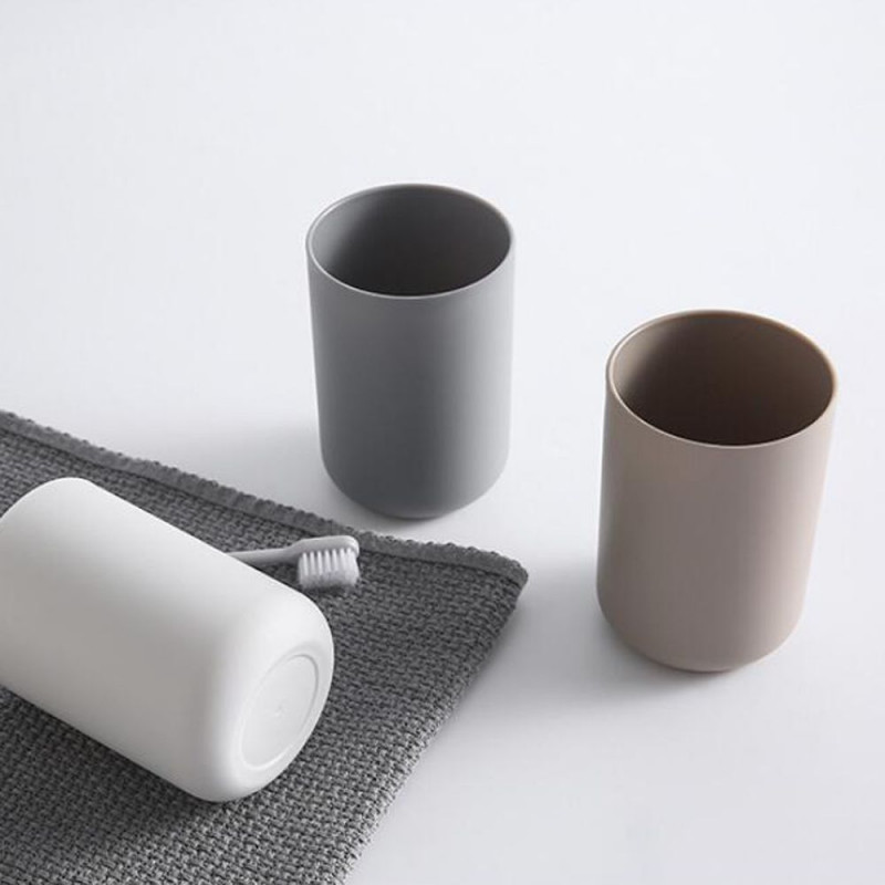 Vannas istabas trauki Plastmasas mutes skalošanas glāze kafijas tējas ūdens krūze Mājas ceļojumi vienkrāsains zobu birstes turētājs Vannas istabas produkti