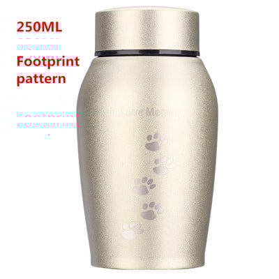 250 ml zelta/sudraba nerūsējošā tērauda urnas Mājdzīvnieku suņu kaķu putnu kāmju kremēšanas pelni Suvenīru zārka pelni mājdzīvnieku memoriāls Dropshipping