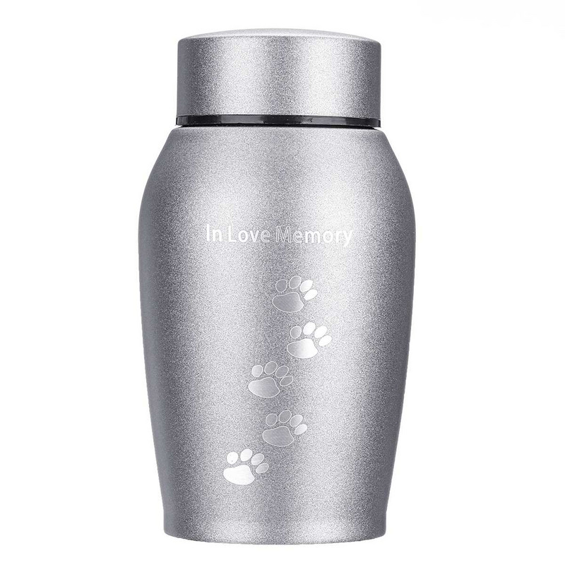 250 ml zelta/sudraba nerūsējošā tērauda urnas Mājdzīvnieku suņu kaķu putnu kāmju kremēšanas pelni Suvenīru zārka pelni mājdzīvnieku memoriāls Dropshipping