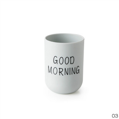 Jauns Ziemeļvalstu stila ceļojumu pārnēsājams mazgāšanas krūze Pāris vannas istabas komplekti Plastmasas Good Morning zobu birstes turētājs Glabāšanas organizatora krūze