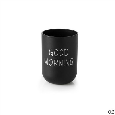 Jauns Ziemeļvalstu stila ceļojumu pārnēsājams mazgāšanas krūze Pāris vannas istabas komplekti Plastmasas Good Morning zobu birstes turētājs Glabāšanas organizatora krūze