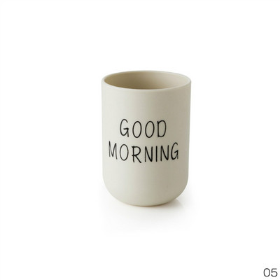 Jauns Ziemeļvalstu stila ceļojumu pārnēsājams mazgāšanas krūze Pāris vannas istabas komplekti Plastmasas Good Morning zobu birstes turētājs Glabāšanas organizatora krūze