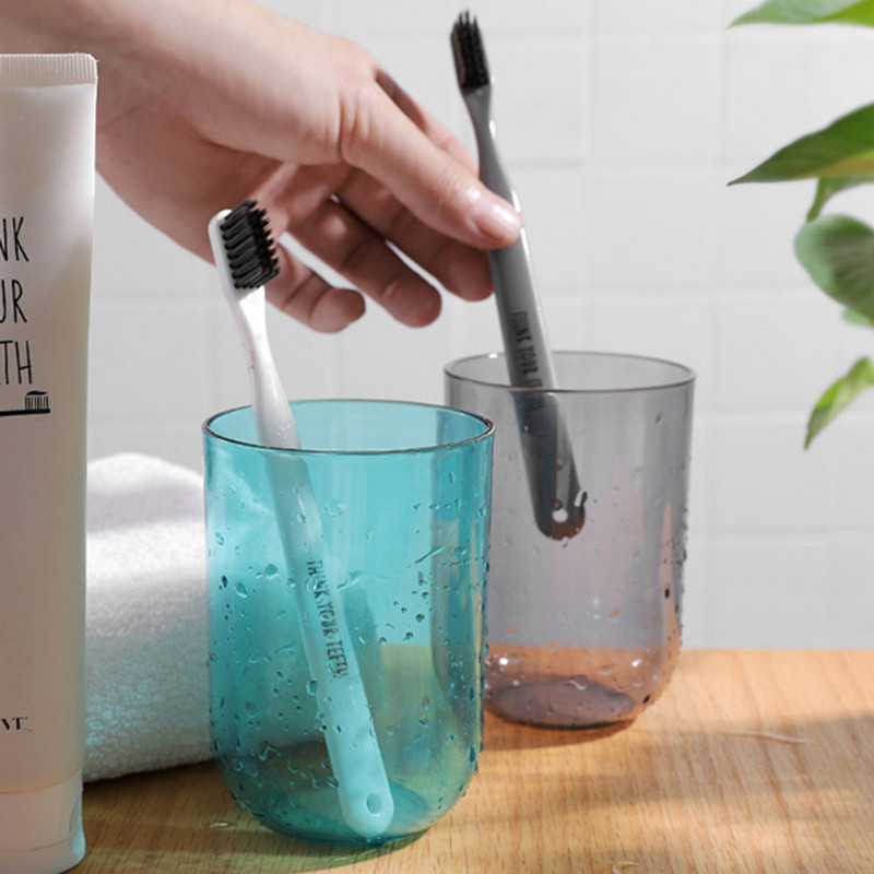 Vannas istabas mazgāšanas krūze Mājas zobu birstes krūzes Plastmasas caurspīdīgs mutes skalošanas glāzītis