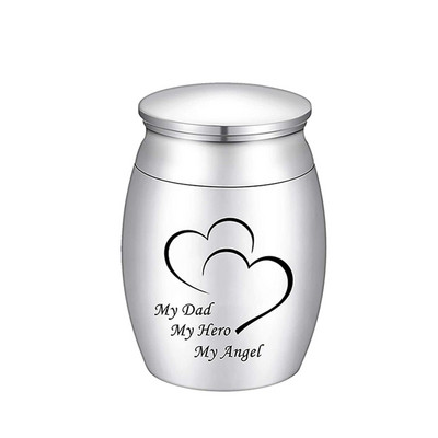 Mans tētis Mans varonis Mans eņģelis kremācijas piemiņas urnas cilvēkiem pielāgotiem nerūsējošā tērauda pelniem Mini piemiņas urna bēru urnas pelniem