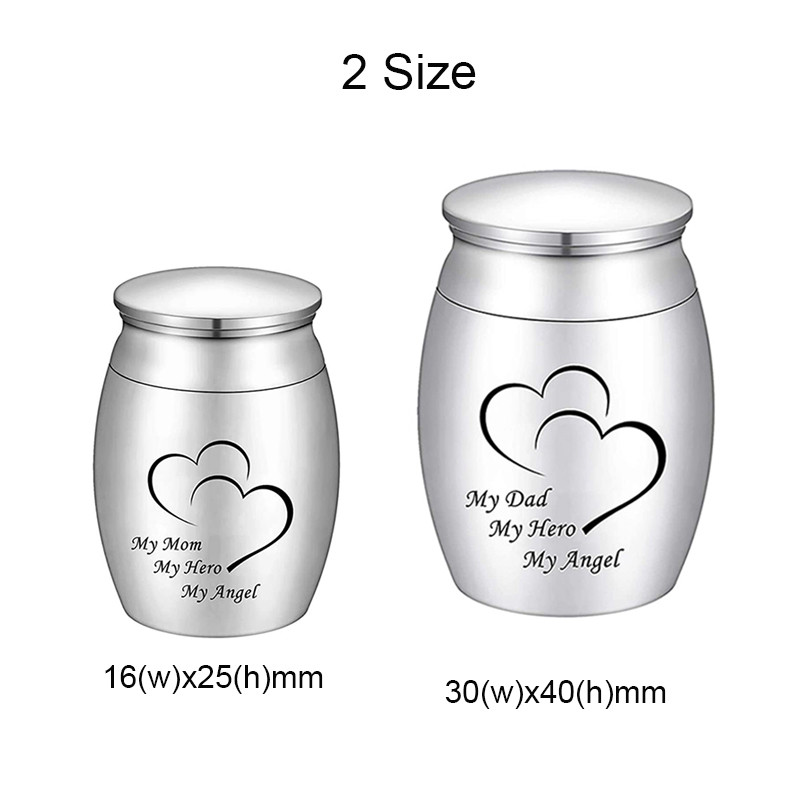 Mans tētis Mans varonis Mans eņģelis kremācijas piemiņas urnas cilvēkiem pielāgotiem nerūsējošā tērauda pelniem Mini piemiņas urna bēru urnas pelniem