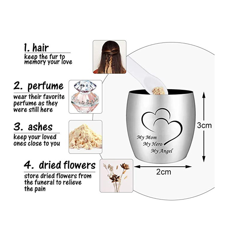 Mans tētis Mans varonis Mans eņģelis kremācijas piemiņas urnas cilvēkiem pielāgotiem nerūsējošā tērauda pelniem Mini piemiņas urna bēru urnas pelniem