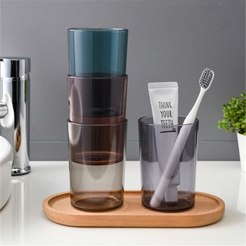 Fashion 1PC Plastic Wash Brush Brush Cup Creative Transparent Couple Rinse Cup Mouth Brush Cup