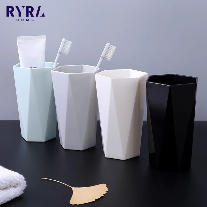 300 ml plastična čaša, držač četkice za zube, pranje, piće, kućna kupaonica, šalica za zube, šalica u obliku dijamanta, crno-siva, bijela, šalica za četkicu za pranje