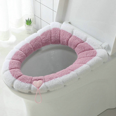 Universāls tualetes sēdekļa pārklāja paklājiņš Mājas vannas paklājiņš Ziemas silts tualetes vāka spilvens Mīksts mazgājams Closestool Mat Vannas istabas piederumi