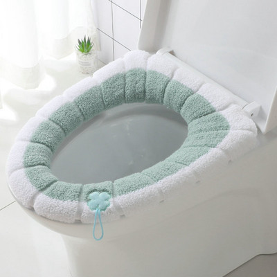 Universāls tualetes sēdekļa pārklāja paklājiņš Mājas vannas paklājiņš Ziemas silts tualetes vāka spilvens Mīksts mazgājams Closestool Mat Vannas istabas piederumi