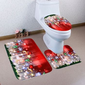 Χριστουγεννιάτικο χαλάκι μπάνιου WC Κάλυμμα καθίσματος τουαλέτας Μαλάκι τουαλέτας Τουαλέτα Tapa Inodoro Διακόσμηση Χριστουγεννιάτικο Μπάνιο Commode Μπολ τουαλέτας