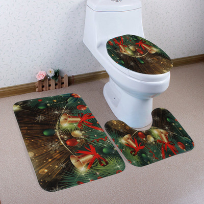 Ziemassvētku vannas paklājiņš WC tualetes sēdekļa pārklājs tualetes paklājiņš tualetes pods Tapa Inodoro dekors Ziemassvētku vannas istabas kumode tualetes pods