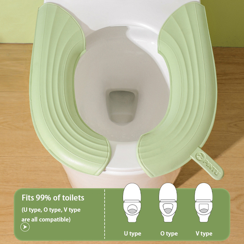 Universāls ūdensnecaurlaidīgs tualetes paklājs ar rokturi Sadzīves EVA sabiezināts, netīrs roku tualetes sēdekļa pārsegs, uzlīme DIY vannas istabas instrumenti