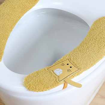 Нова лепкава подложка за седалка Closestool, самозалепваща се тоалетна седалка, мека топла анимационна паста, миеща се за многократна употреба, капачка на капака на седалката за баня