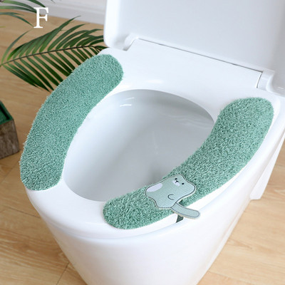 Jauns Closestool lipīgs sēdekļa paklājiņš Pašlīmējošs tualetes sēdekļa pārvalks Mīksts silts karikatūras pastas Atkārtoti lietojams mazgājams vannas istabas sēdekļa vāka pārvalks