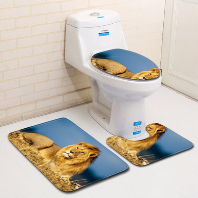 Zeegle Podna prostirka za kupaonicu od mikrovlakana 3 komada Set prostirki za kupaonicu Protuklizna prostirka za WC Kupaonski tepih Kupaonske prostirke Perive prostirke Kupaonske prostirke