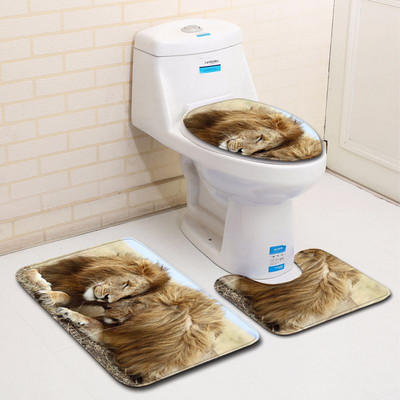 Zeegle Podna prostirka za kupaonicu od mikrovlakana 3 komada Set prostirki za kupaonicu Protuklizna prostirka za WC Kupaonski tepih Kupaonske prostirke Perive prostirke Kupaonske prostirke