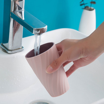 1PC Двуслойна пластмасова преносима чаша за измиване на устата 301-400 мл Хотел Пътуване Домашни чаши за съхранение на четки за зъби Аксесоари за баня