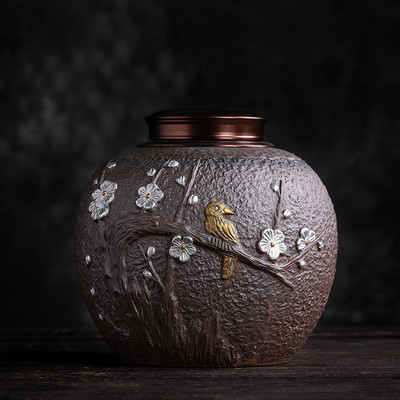 Veliki keramički držač urne za pepeo Memorijalni kovčezi s pepelom Urne Kremiranje za ljudske ljubimce Uspomena Zapečaćeni suveniri za uspomenu Pogrebni dar
