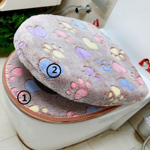 Vannas istabas tualetes sēdekļa pārklāja komplekts, biezs mīksts koraļļu samta varavīksnes krāsas tualetes korpuss ar rāvējslēdzēju, silts ūdensizturīgs tualetes poda pārvalks SWZ024