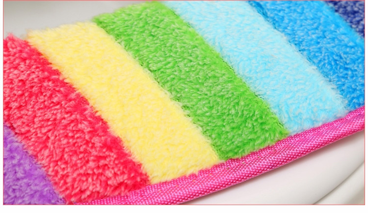 Vannas istabas tualetes sēdekļa pārklāja komplekts, biezs mīksts koraļļu samta varavīksnes krāsas tualetes korpuss ar rāvējslēdzēju, silts ūdensizturīgs tualetes poda pārvalks SWZ024