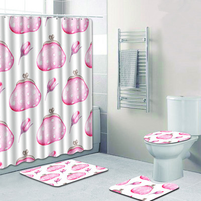 Zeegle Set zavjesa za tuširanje 4 komada Set kupaonskih prostirki Protuklizna kupaonska podna prostirka Prostirka za noge Periva toaletna prostirka Kupaonski pribor