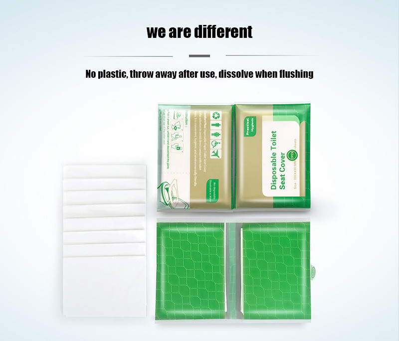 50/10gab Vienreizējās lietošanas tualetes sēdekļa pārsega veids Ceļojumi Kempings Viesnīca Vannas istabas piederumi Papīrs Ūdensizturīgs Šķīstošs Ūdens