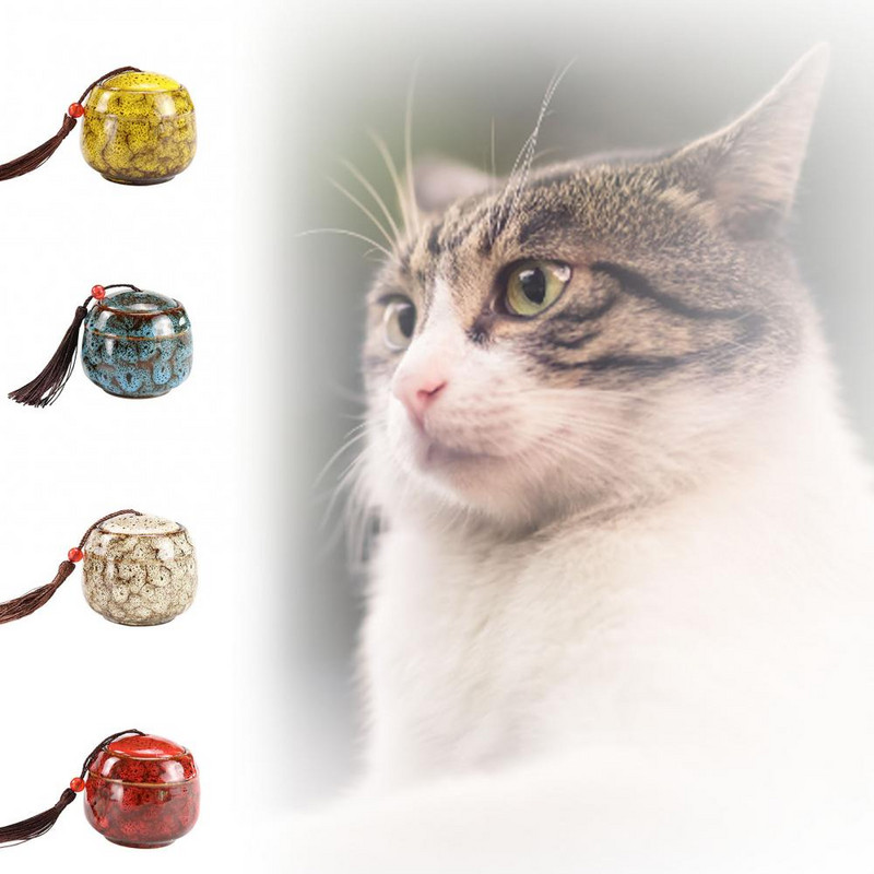 Keramika mājdzīvnieku piemiņas zīmes zārks Dubultais zīmogs kaķis suns pelnu turētājs kremēšanas urna mazi dzīvnieki mājdzīvnieku zārki