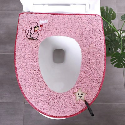 Biezs mīksts plīša tualetes sēdekļa pārklāja paklājiņš mazgājams vannas istabas tualetes spilvens ar rāvējslēdzēju Jauns Closestool Pad mājas tualetes piederumi
