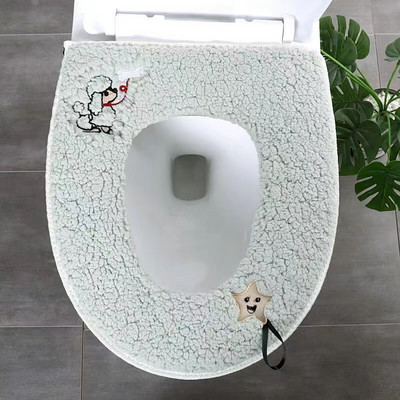 Biezs mīksts plīša tualetes sēdekļa pārklāja paklājiņš mazgājams vannas istabas tualetes spilvens ar rāvējslēdzēju Jauns Closestool Pad mājas tualetes piederumi