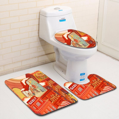 Zeegle Cartoon vannas istabas paklājiņa komplekts Absorbcijas pēdu paklājs pret slīdēšanu virtuves vannas paklājiņš tualetes grīdas paklājiņš mazgājams vannas istabas tualetes paklājs