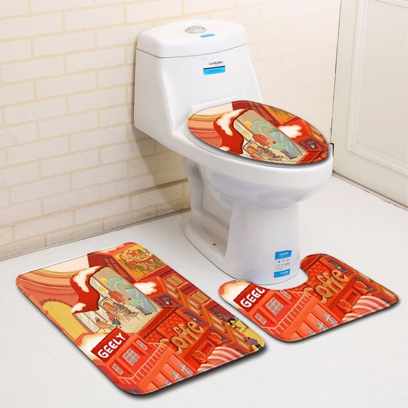 Zeegle Cartoon vannas istabas paklājiņa komplekts Absorbcijas pēdu paklājs pret slīdēšanu virtuves vannas paklājiņš tualetes grīdas paklājiņš mazgājams vannas istabas tualetes paklājs