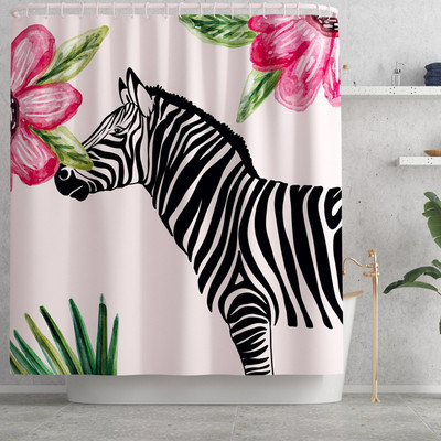 Dzīvniekiem apdrukāts vannas paklājiņš un dušas aizkaru komplekts pret slīdēšanu tualetes sēdekļa pārklāja paklājiņš vannas istabas grīdas paklājiņš absorbējošs tualetes kāju paklāja komplekts