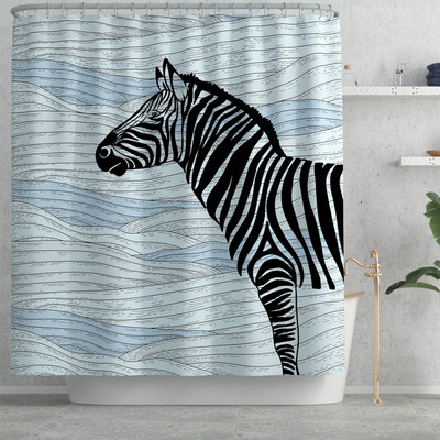 Dzīvniekiem apdrukāts vannas paklājiņš un dušas aizkaru komplekts pret slīdēšanu tualetes sēdekļa pārklāja paklājiņš vannas istabas grīdas paklājiņš absorbējošs tualetes kāju paklāja komplekts