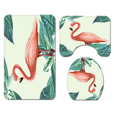 Dzīvniekiem apdrukāts vannas paklājiņš un dušas aizkaru komplekts pret slīdēšanu tualetes sēdekļa pārklāja paklājiņš vannas istabas grīdas paklājiņš absorbējošs tualetes kāju paklāja komplekts