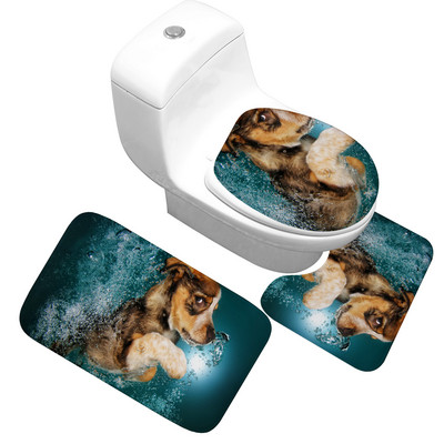 Zeegle mājdzīvnieku suņu vannas istabas paklājs 3 gab. Paklājs grīdas paklāji Vannas istabas flaneļa neslīdošs vannas paklājs vannas istabai un tualetei