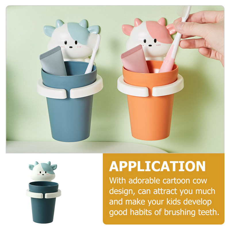 Bērnu multfilmas Mutes skalošanas krūze Sienas zobu birstes glāzīte Zobu birstes turētājs bērniem Gargle Cup