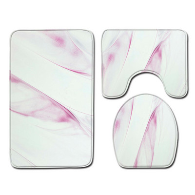 Zeegle Printed vannas istabas paklājiņu komplekts 3gab Moderns vannas istabas paklājiņu komplekts dušas istabas mīkstās grīdas paklājs mazgājams tualetes paklājs tualetes sēdekļa pārvalks