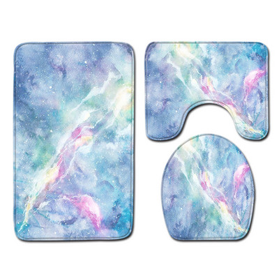 Zeegle Printed vannas istabas paklājiņu komplekts 3gab Moderns vannas istabas paklājiņu komplekts dušas istabas mīkstās grīdas paklājs mazgājams tualetes paklājs tualetes sēdekļa pārvalks