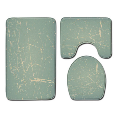 Zeegle Printed vannas istabas paklājiņu komplekts 3gab Moderns vannas istabas paklājiņu komplekts dušas istabas mīkstās grīdas paklājs mazgājams tualetes paklājs tualetes sēdekļa pārvalks