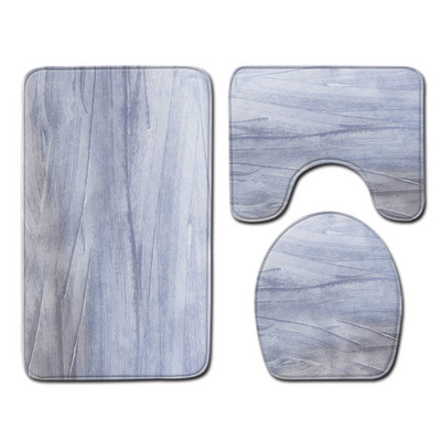 Zeegle Printed vannas istabas paklājiņu komplekts 3gab Moderns vannas istabas paklājiņu komplekts dušas istabas mīkstās grīdas paklājs mazgājams tualetes paklājs tualetes sēdekļa pārvalks