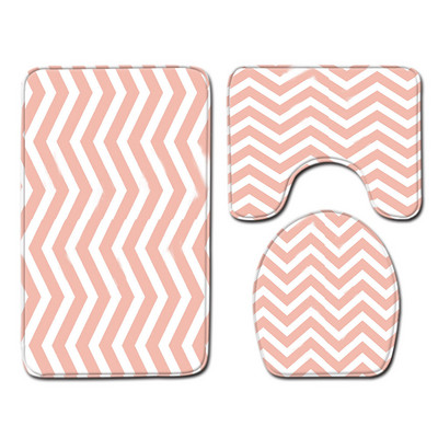 Zeegle Printed vannas istabas paklājiņu komplekts 3gab Moderns vannas istabas paklājiņu komplekts dušas istabas mīkstās grīdas paklājs mazgājams tualetes paklājs tualetes sēdekļa pārvalks