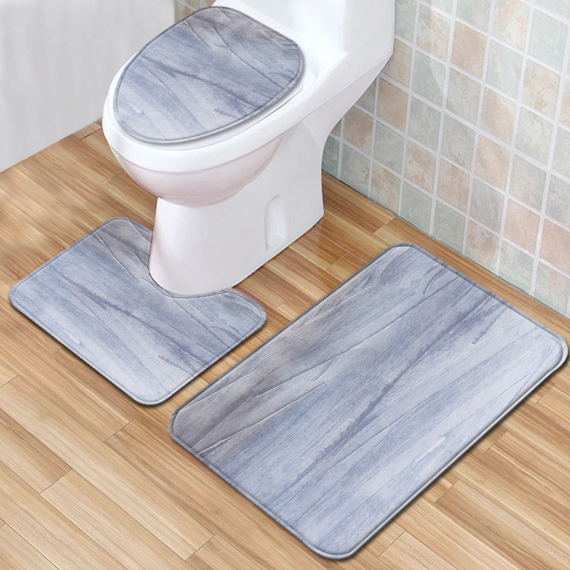 Zeegle Printed vannas istabas paklājiņu komplekts 3gab Moderns vannas istabas paklājiņu komplekts dušas istabas mīkstās grīdas paklājs mazgājams tualetes paklājs tualetes sēdekļa pārvalks