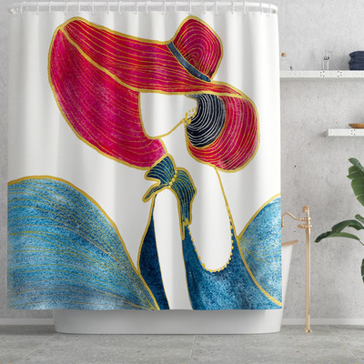 Vannimati ja dušikardina komplekt vannitoas AntiSlip WC-vaiba jalamattide komplekt koos elegantse Beauty Print tualeti istmepadjaga