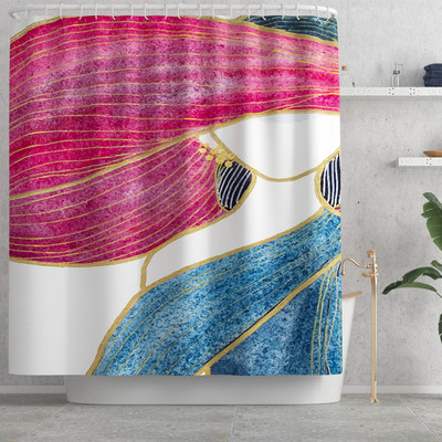 Vannimati ja dušikardina komplekt vannitoas AntiSlip WC-vaiba jalamattide komplekt koos elegantse Beauty Print tualeti istmepadjaga